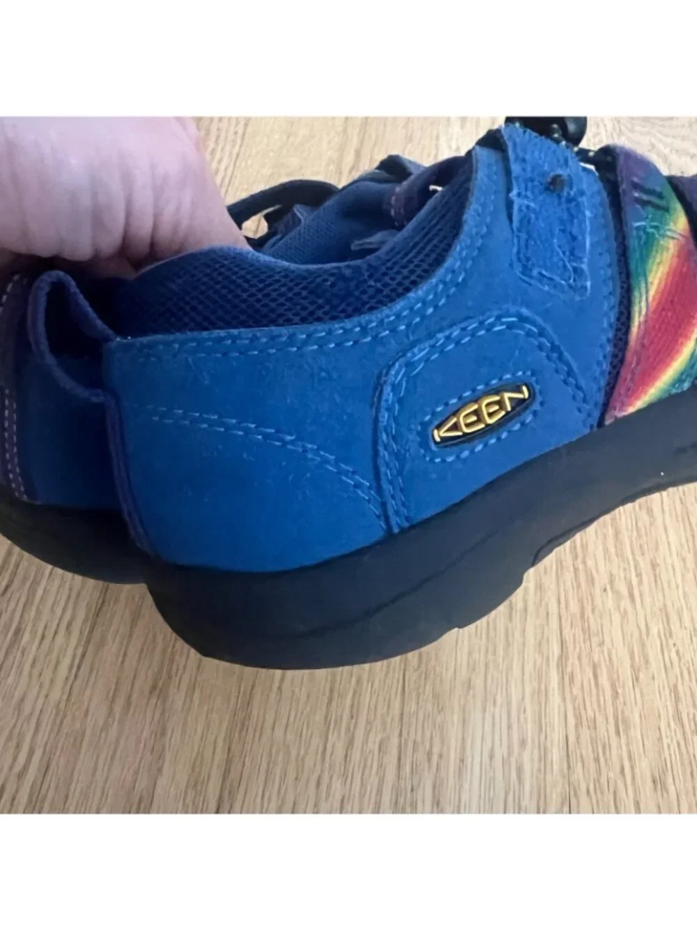 Keen Newport H2Sho Water Hiking Shoes Blue Rainbow Big Kid's Size 3